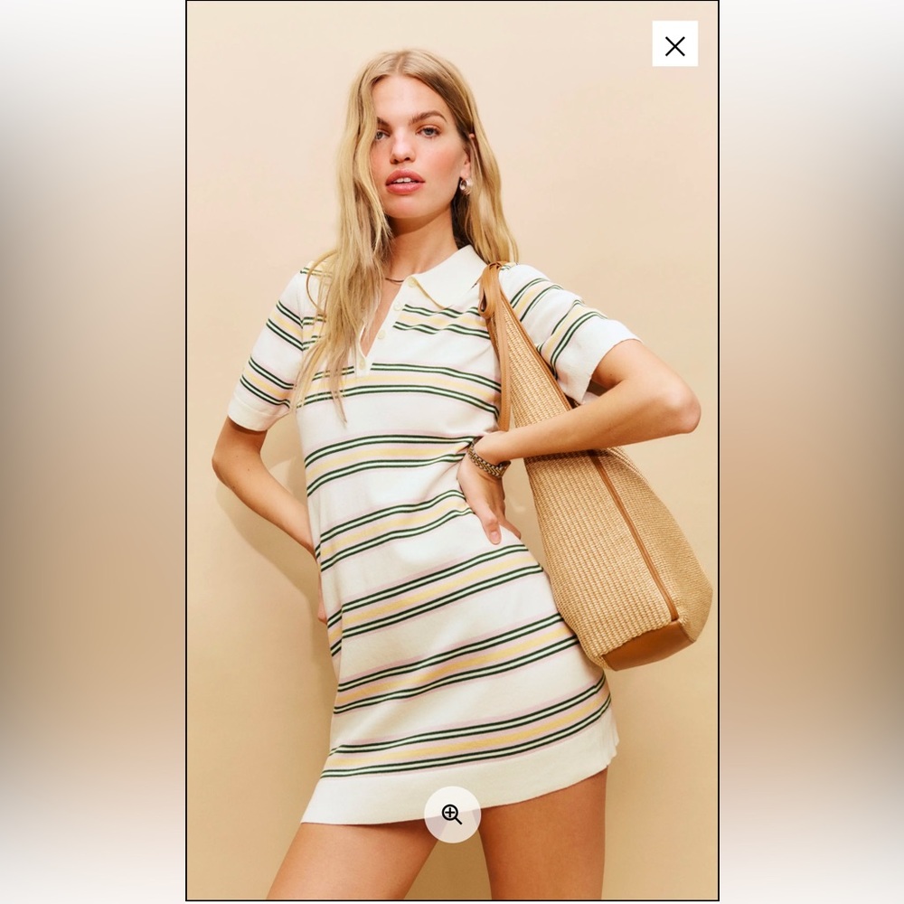 Reformation Hadley Cotton Polo Sweater Dress